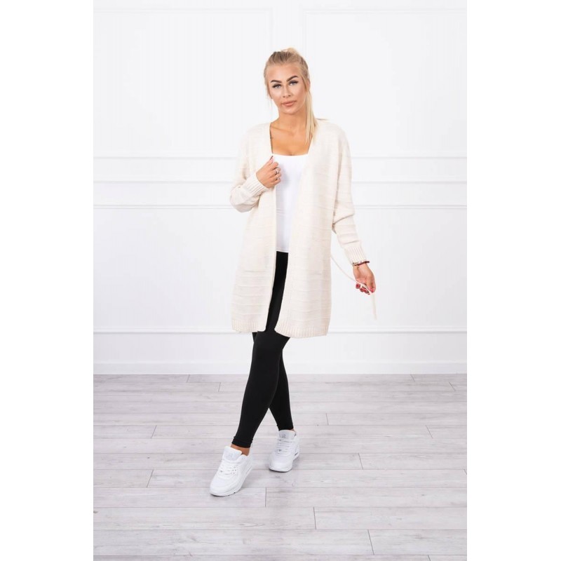 Pletený dámsky béžový kardigán SN-7023
