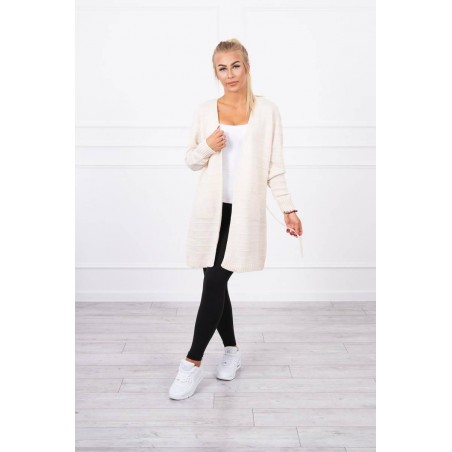 Pletený dámsky béžový kardigán SN-7023