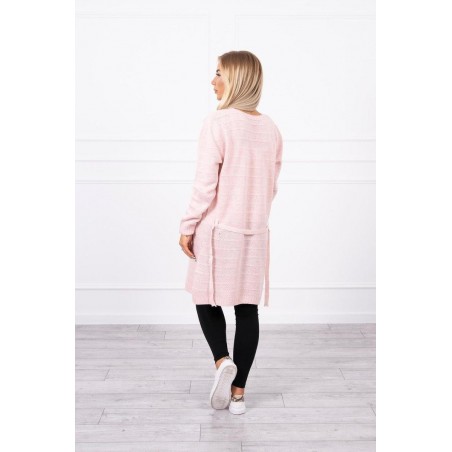 Pletený dámsky ružový kardigán SN-7023