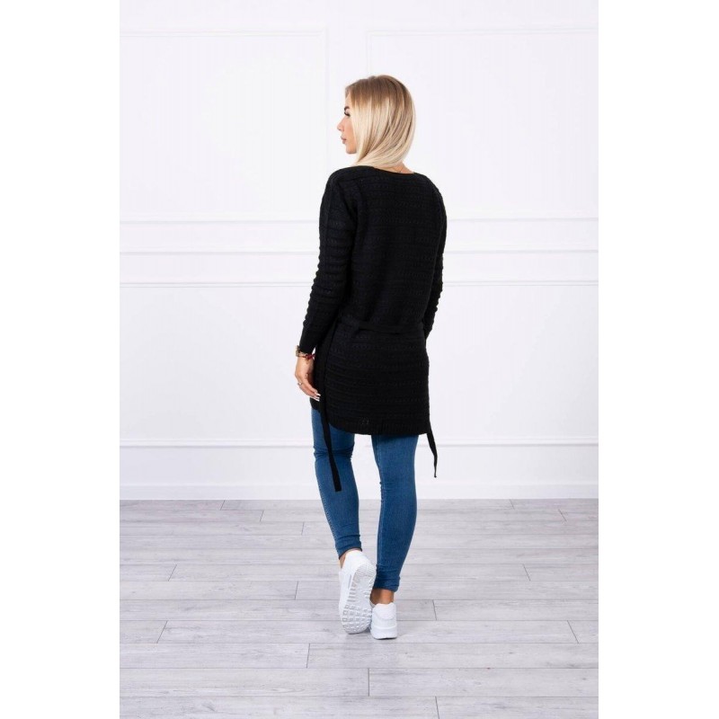 Čierny kardigán pre dámy SN-7031