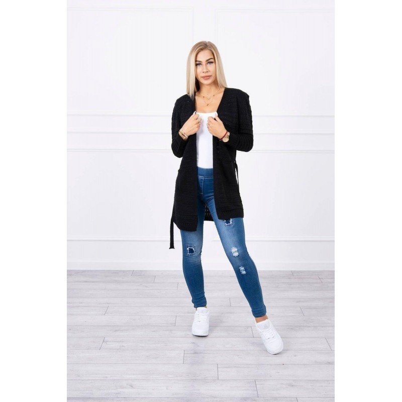 Čierny kardigán pre dámy SN-7031