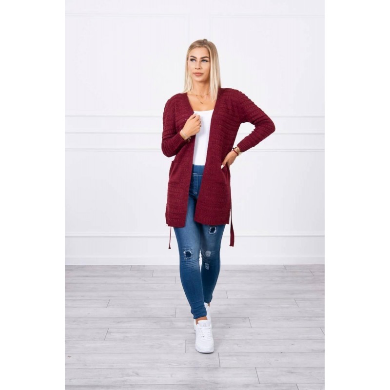 Bordový kardigán pre dámy SN-7031