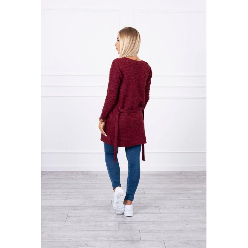 Bordový kardigán pre dámy SN-7031