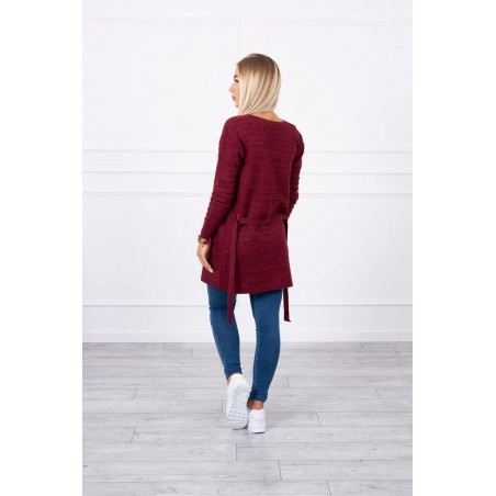 Bordový kardigán pre dámy SN-7031