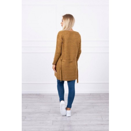 Horčicový kardigán pre dámy SN-7031