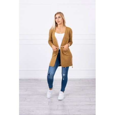 Horčicový kardigán pre dámy SN-7031