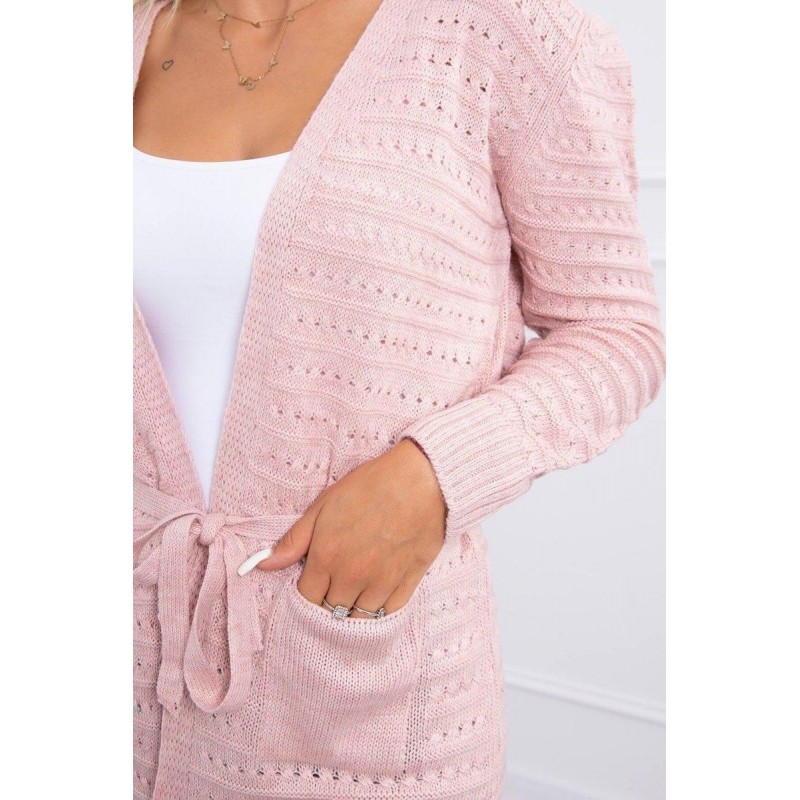 Ružový kardigán pre dámy SN-7031