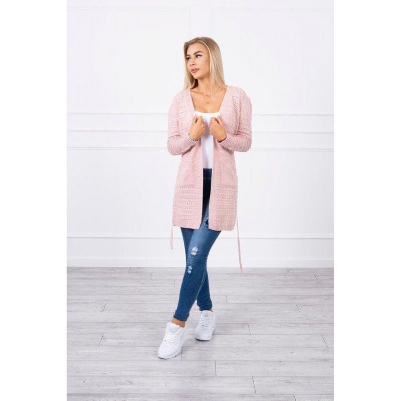 Ružový kardigán pre dámy SN-7031