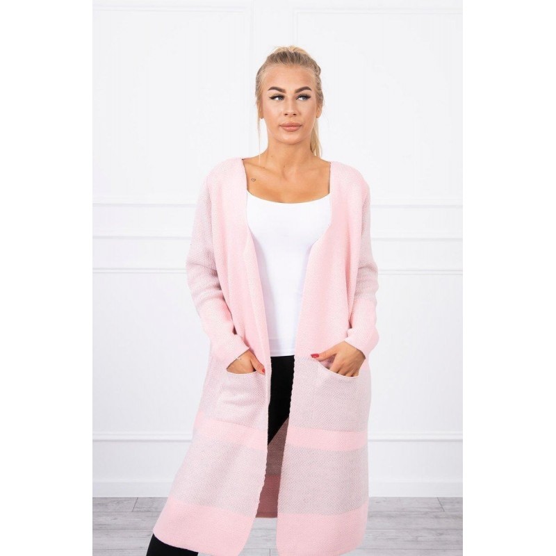 Dámsky dlhý kardigán 2019-26 - ružový