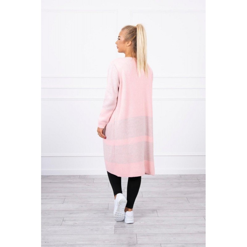 Dámsky dlhý kardigán 2019-26 - ružový