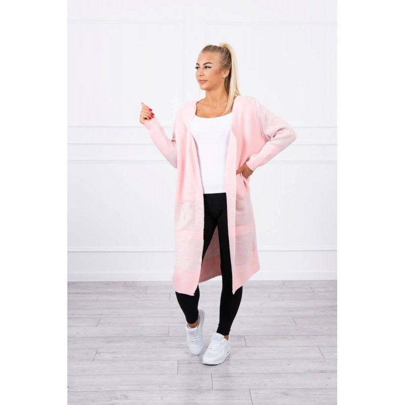 Dámsky dlhý kardigán 2019-26 - ružový
