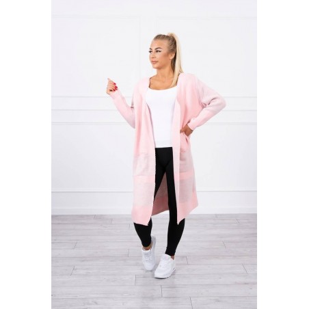 Dámsky dlhý kardigán 2019-26 - ružový