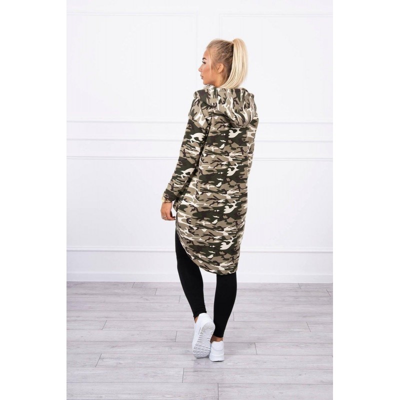 Maskáčová dámska mikina 9119 - kaki+ecru