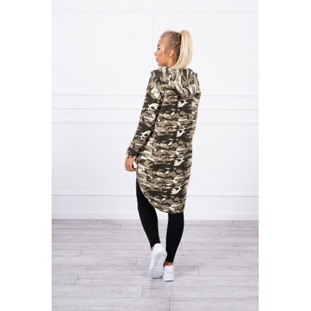 Maskáčová dámska mikina 9119 - kaki+ecru