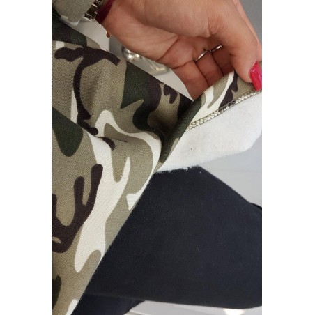 Maskáčová dámska mikina 9119 - kaki+ecru