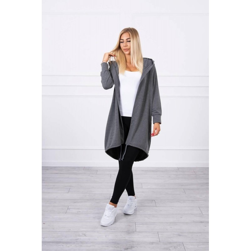 Kardigán s potlačou pre dámy 9113 - grafitový