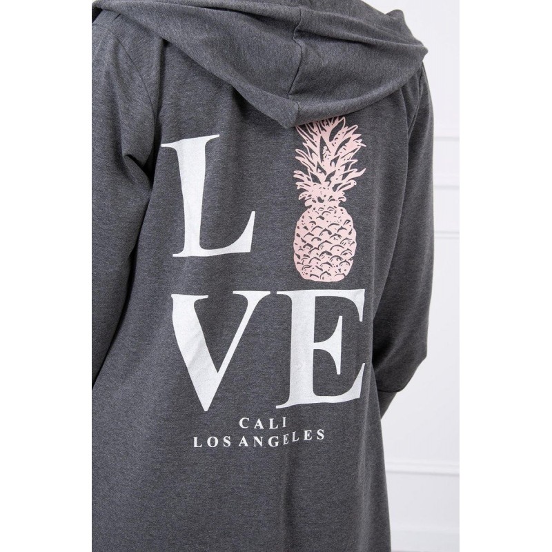 Kardigán s potlačou pre dámy 9113 - grafitový