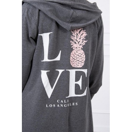 Kardigán s potlačou pre dámy 9113 - grafitový