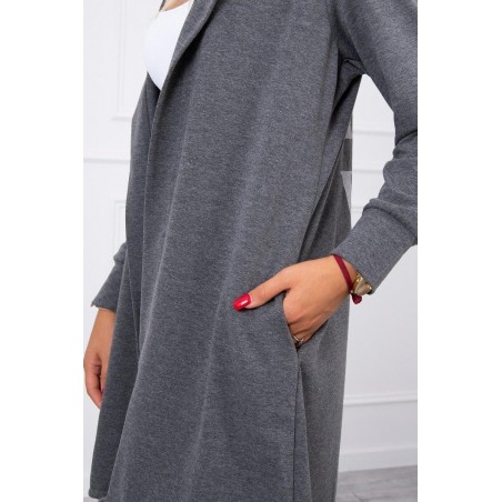 Kardigán s potlačou pre dámy 9113 - grafitový