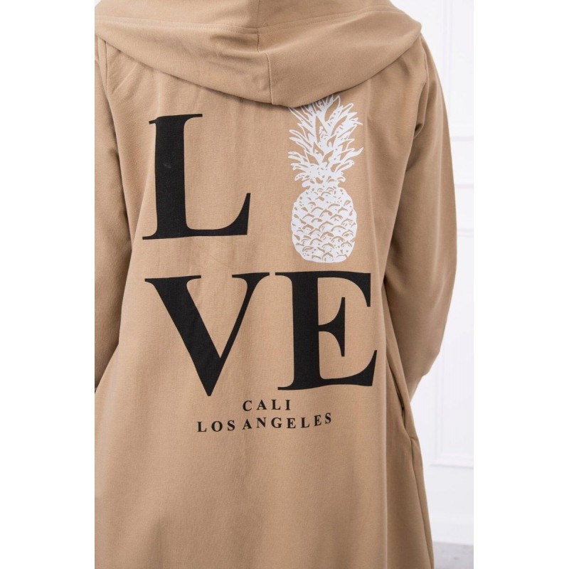 Kardigán s potlačou pre dámy 9113 - hnedý