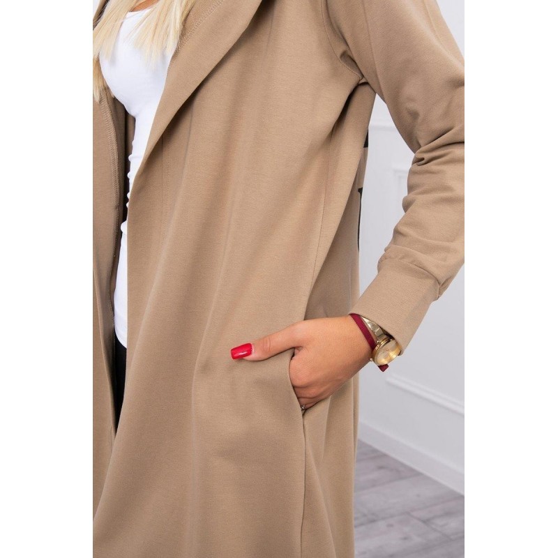 Kardigán s potlačou pre dámy 9113 - hnedý