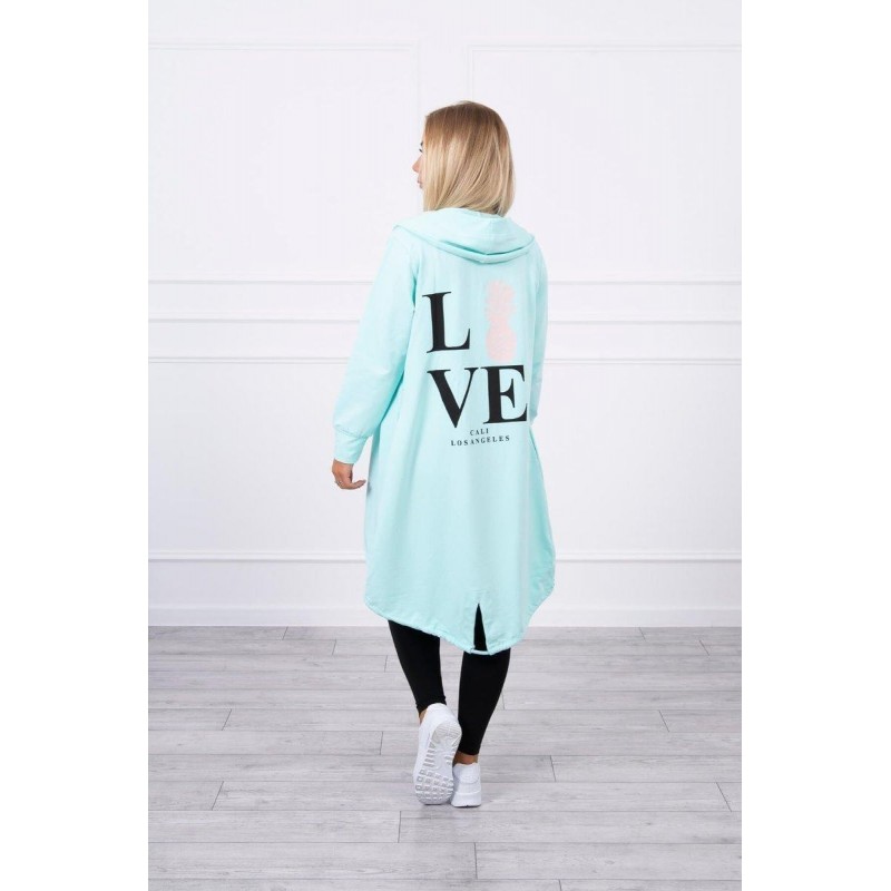 Kardigán s potlačou pre dámy 9113 - mätový