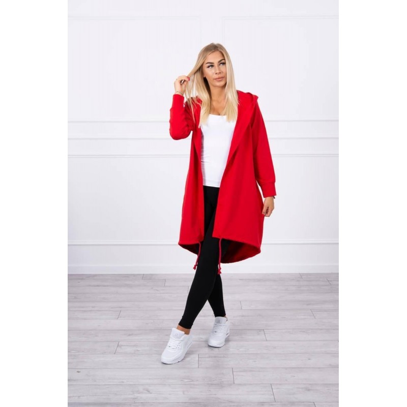Kardigán s potlačou pre dámy 9113 - červený