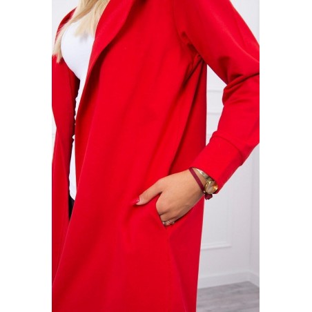 Kardigán s potlačou pre dámy 9113 - červený