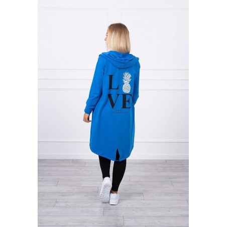 Kardigán s potlačou pre dámy 9113 - modrý