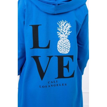 Kardigán s potlačou pre dámy 9113 - modrý