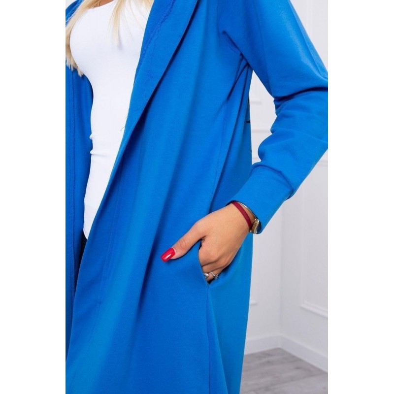 Kardigán s potlačou pre dámy 9113 - modrý