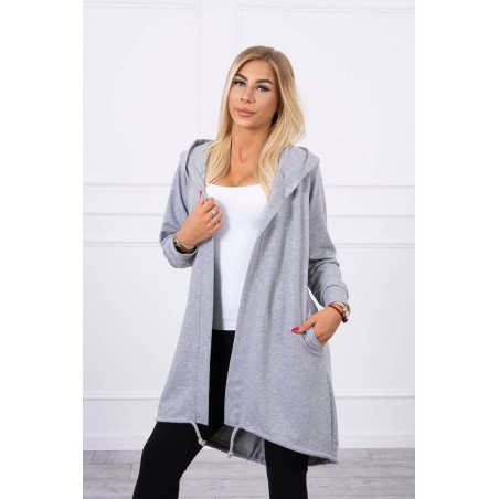 Kardigán s potlačou pre dámy 9113 - sivý