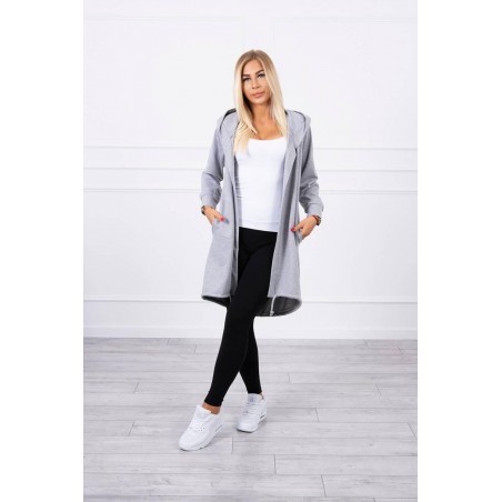 Kardigán s potlačou pre dámy 9113 - sivý