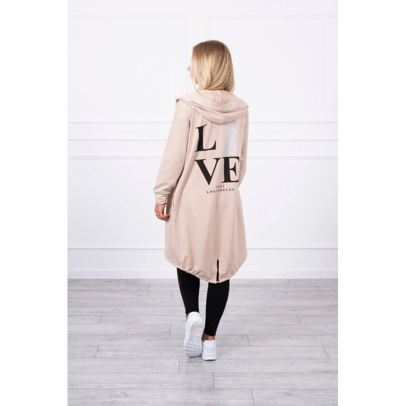 Kardigán s potlačou pre dámy 9113 - béžový