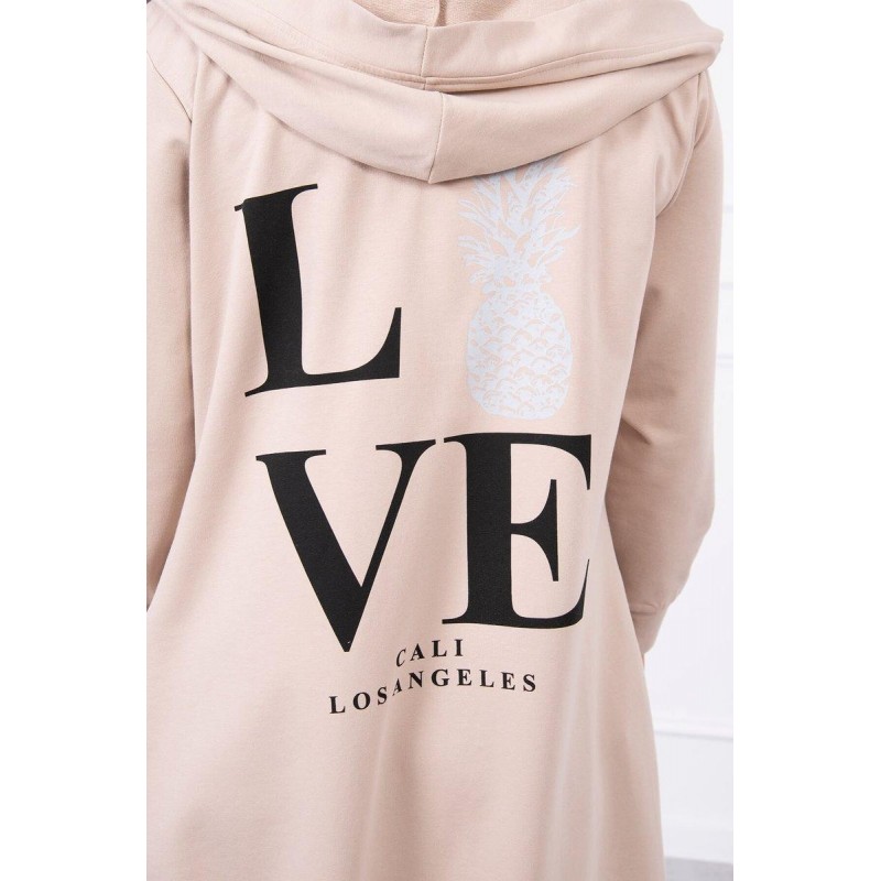 Kardigán s potlačou pre dámy 9113 - béžový