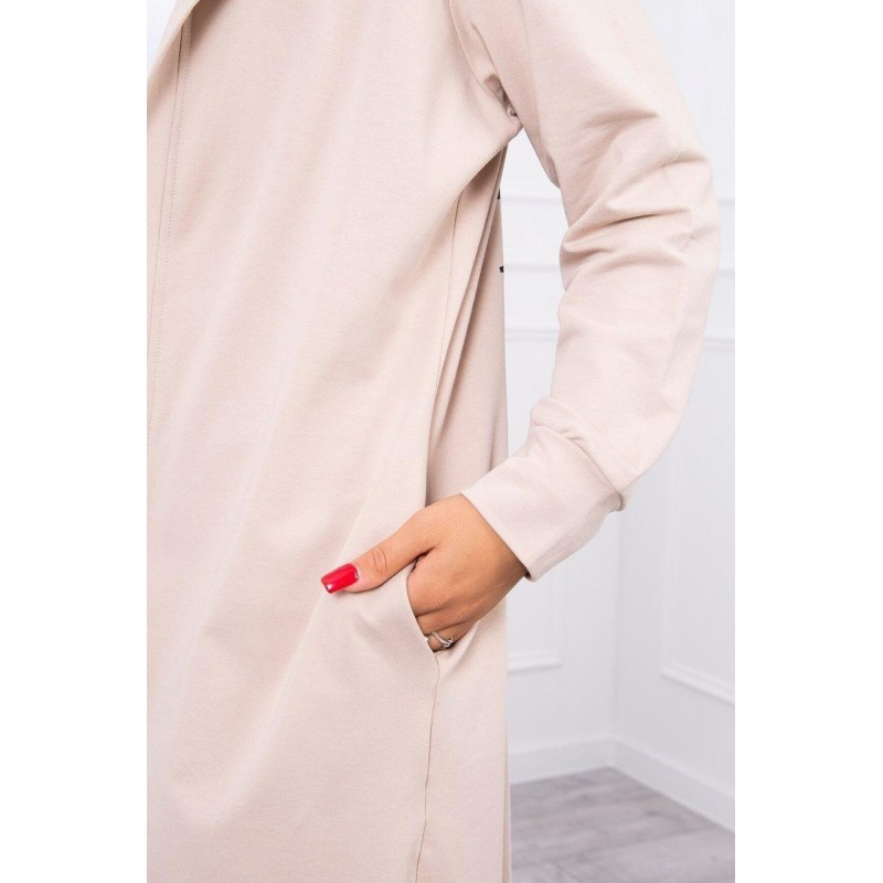 Kardigán s potlačou pre dámy 9113 - béžový