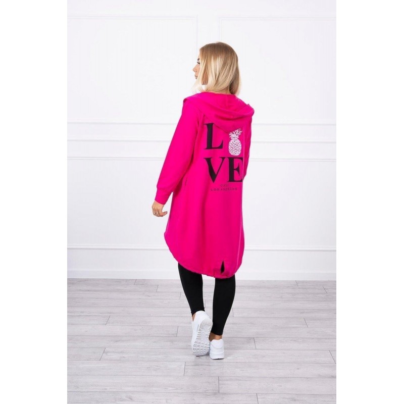 Kardigán s potlačou pre dámy 9113 - fuchsiový