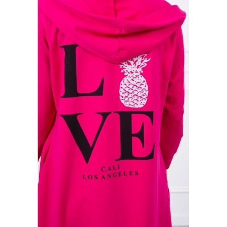 Kardigán s potlačou pre dámy 9113 - fuchsiový