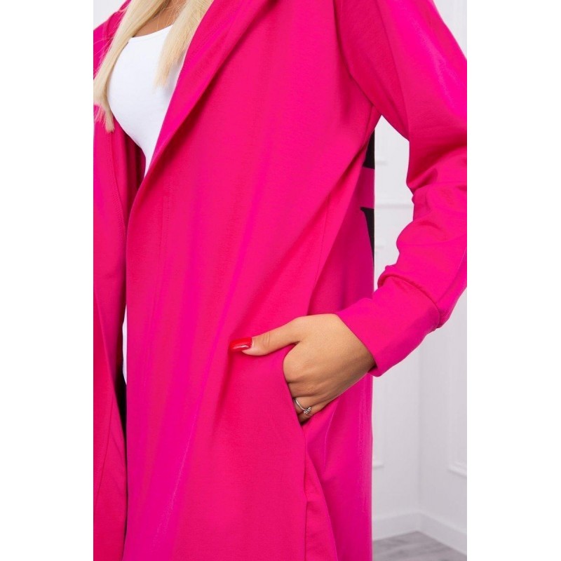 Kardigán s potlačou pre dámy 9113 - fuchsiový