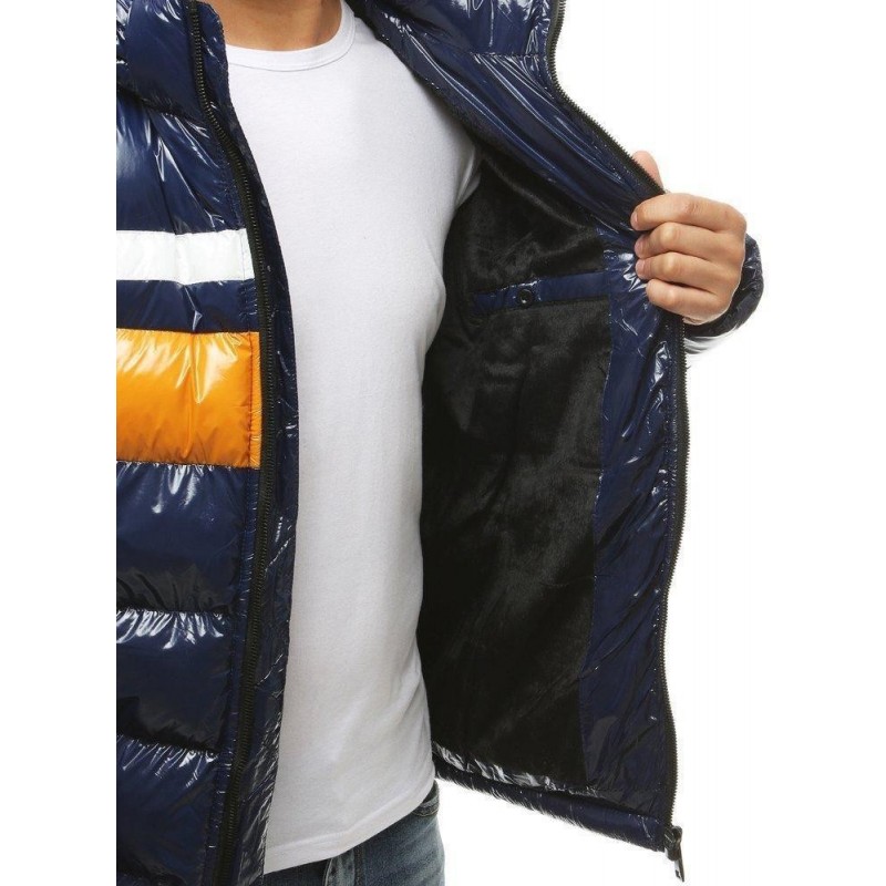 Zimná pánska bunda s kapucňou TX3423 - tmavomodrá