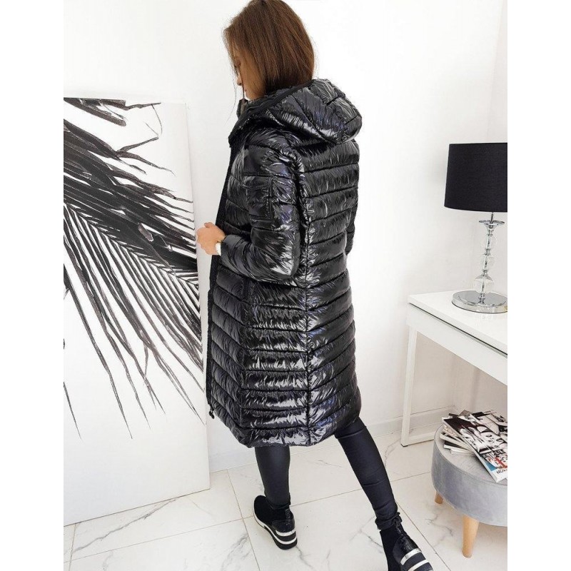 Dlhá dámska prechodná bunda BOLONIA TY1399 - čierna