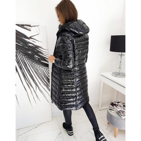 Dlhá dámska prechodná bunda BOLONIA TY1399 - čierna