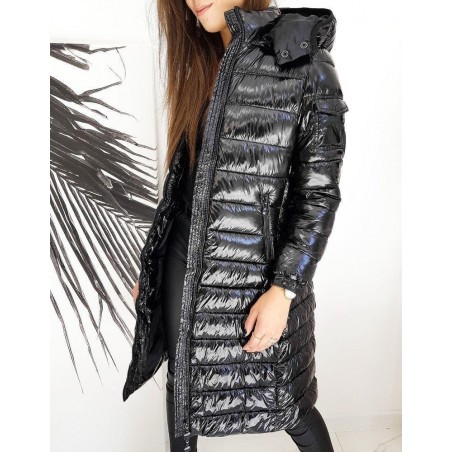 Dlhá dámska prechodná bunda BOLONIA TY1399 - čierna