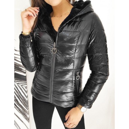 Čierna dámska dvojstranná prechodná bunda OMG TWO TY1421