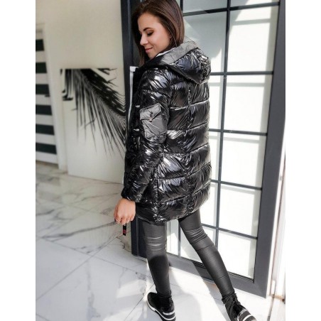 Dámska dlhá prešívaná bunda SAMANTHA TY1428 - čierna