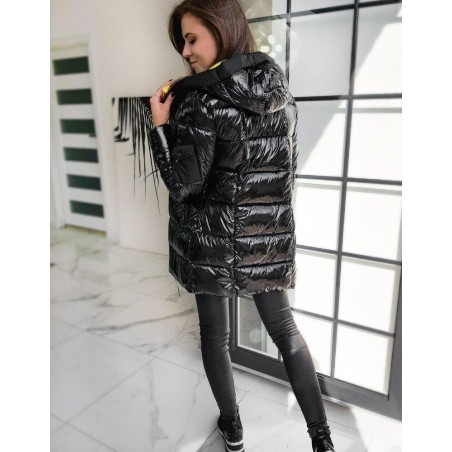 Dámska dlhá prešívaná bunda SAMANTHA TY1430 - čierna