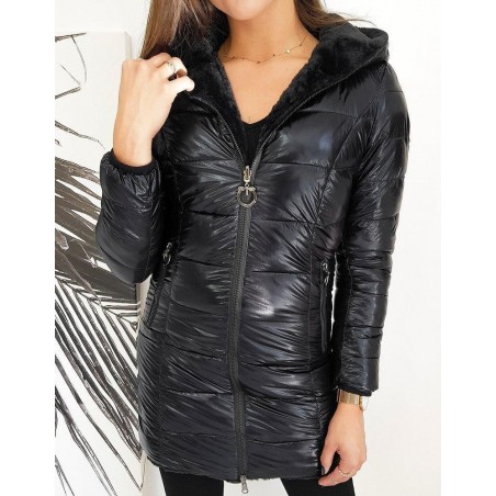 Dámska dvojstranná čierna bunda OMG TY1437