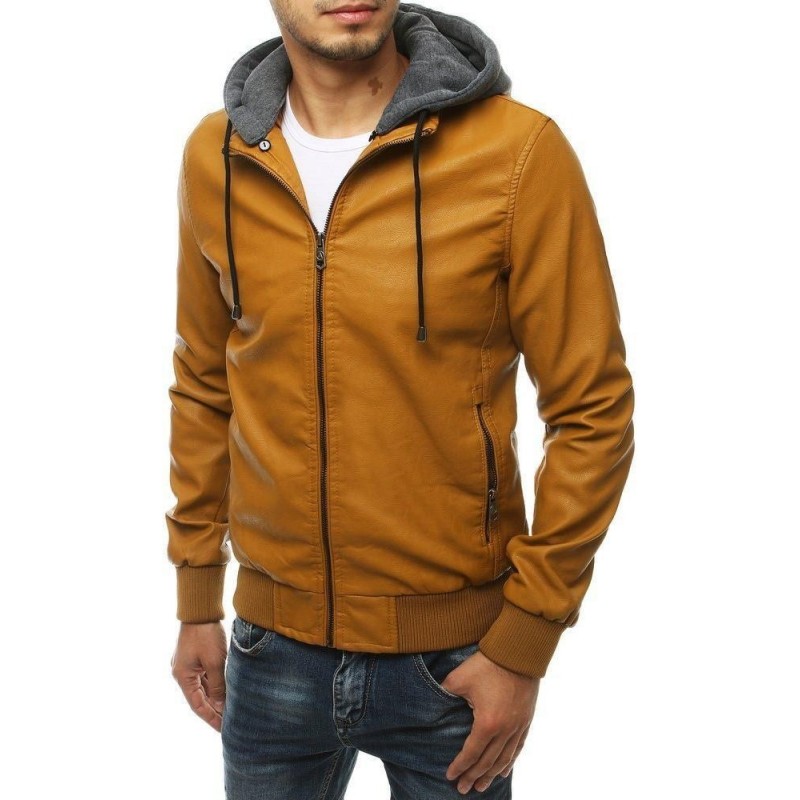 Pánska kamelová kožená bunda TX3455