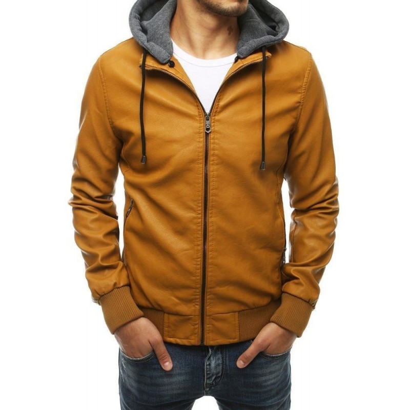 Pánska kamelová kožená bunda TX3455