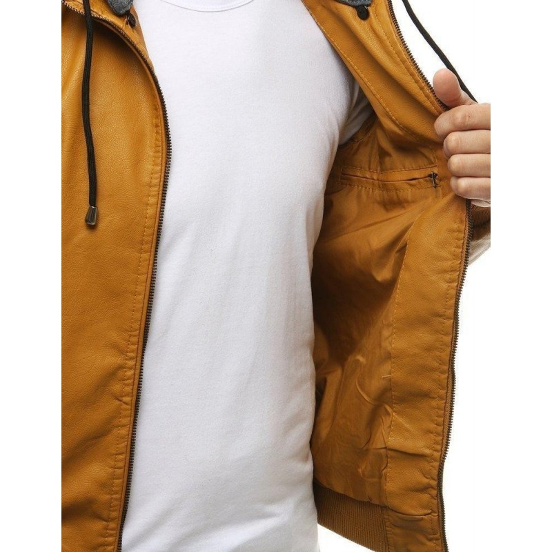 Pánska kamelová kožená bunda TX3455